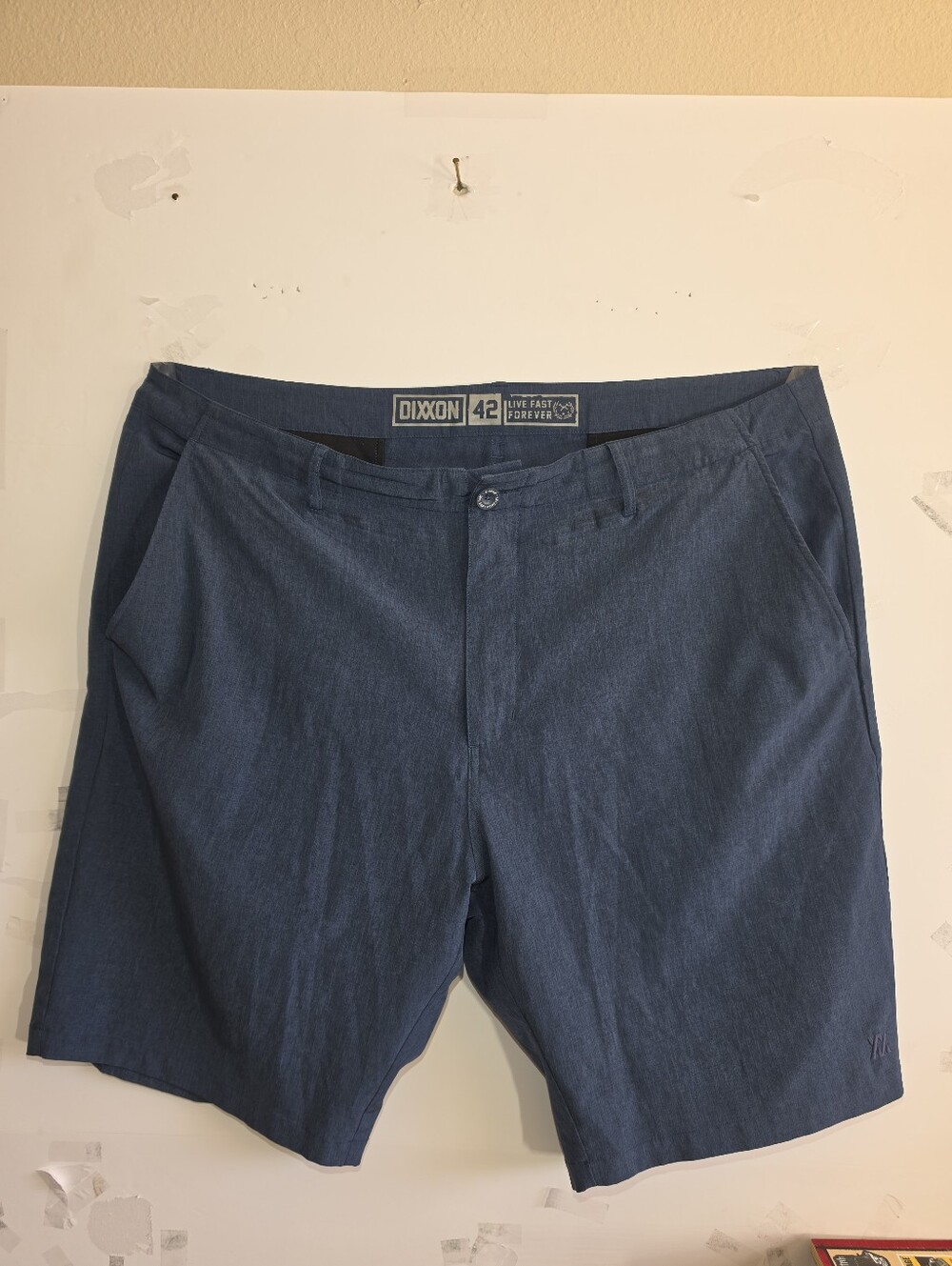 DIXXON Men's Navy Blue Flat-Front Shorts